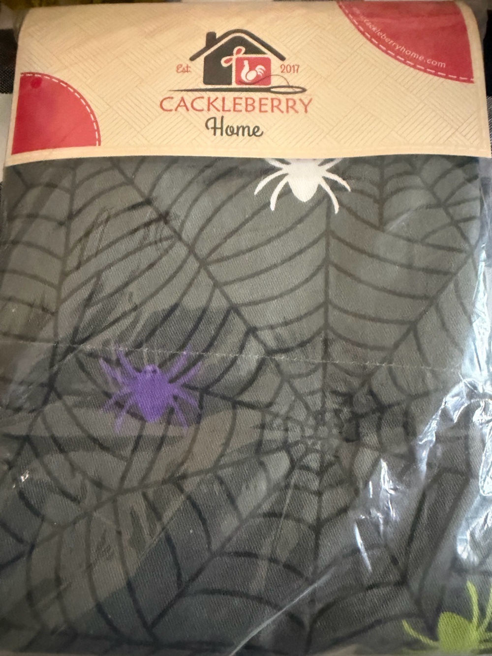 HALLOWEEN VALANCE WINDOW CURTAIN 54” WIDE SPIDER WEBS AND SPIDERS NEW